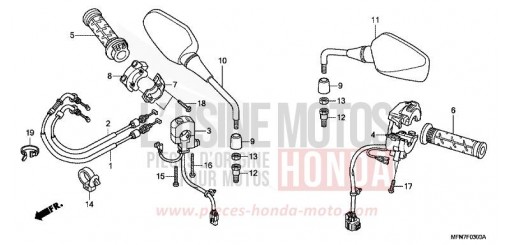 COMMUTATEUR/CABLE/MIROIR CB1000RA de 2010